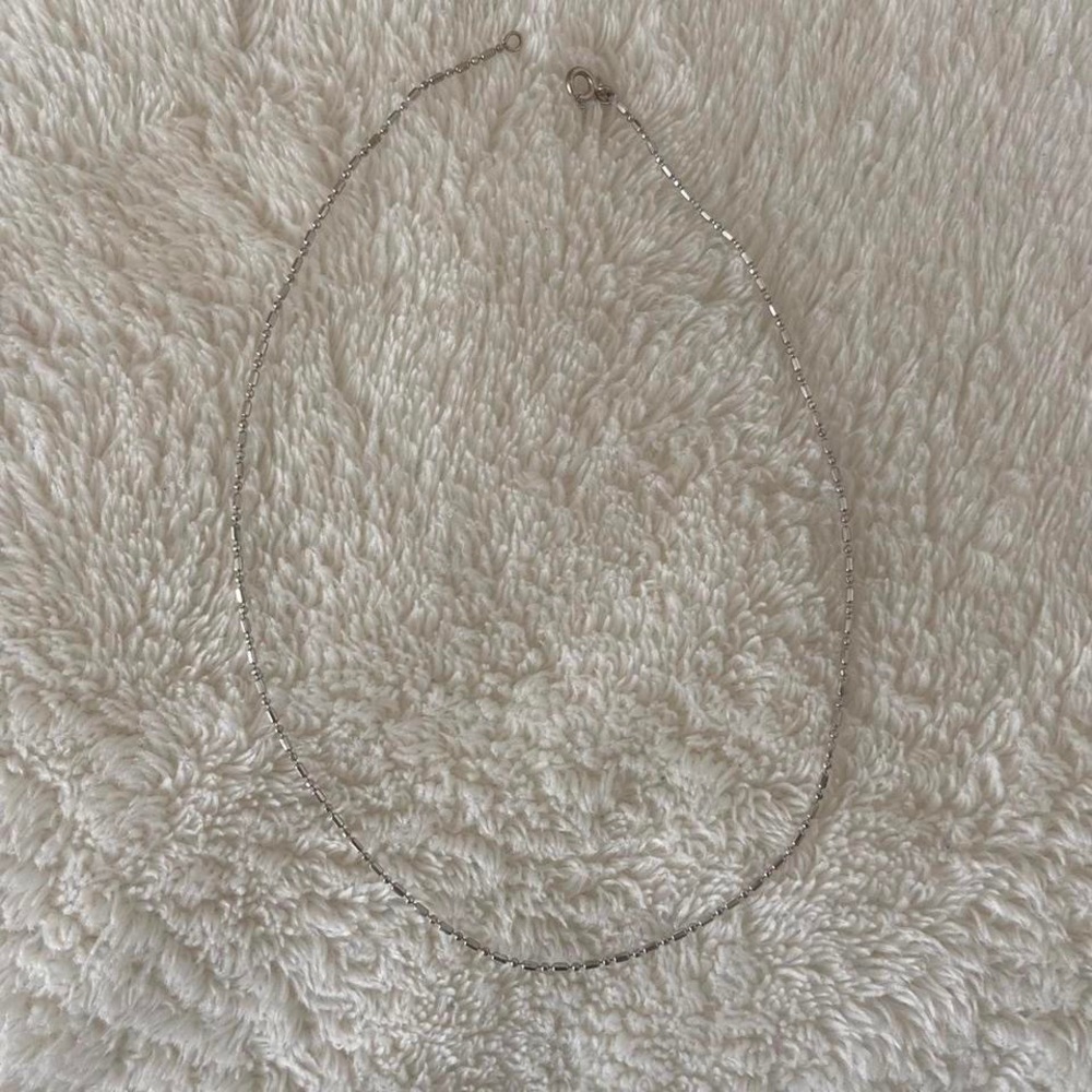 Silver Dainty Chain Necklace. About 16 Inches Long